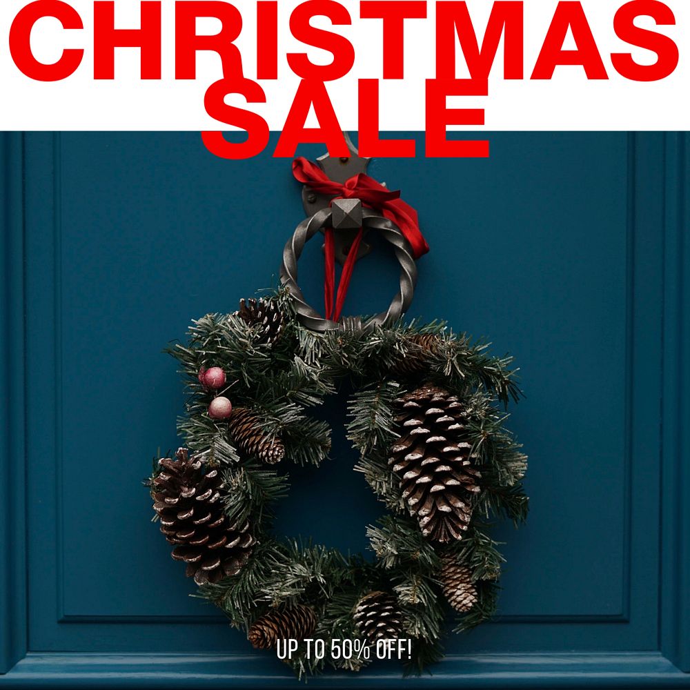 Christmas sale Instagram post template, editable design