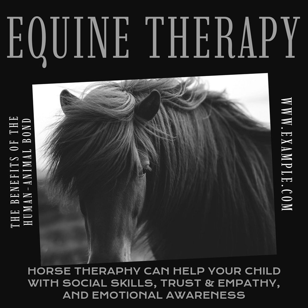 Equine therapy Instagram post template, editable design