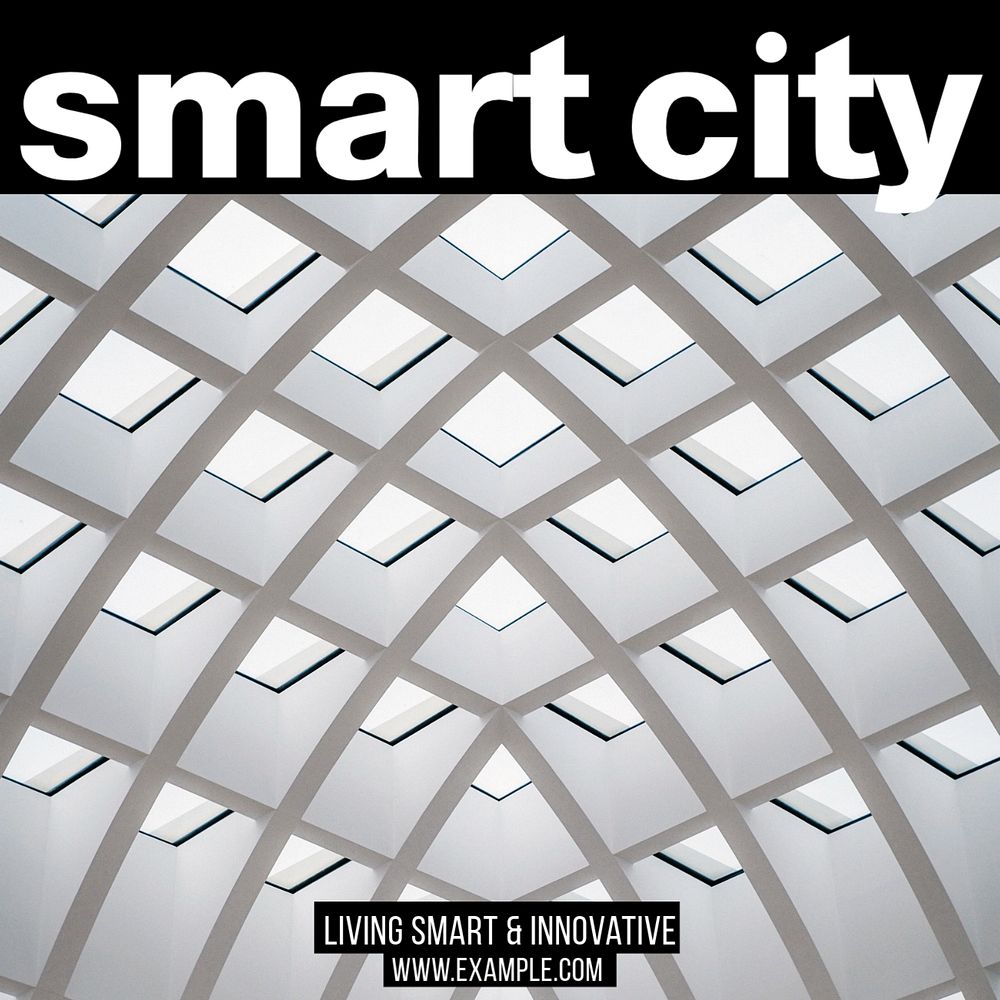 Smart city Instagram post template, editable design