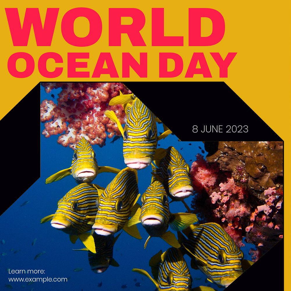 World ocean day Instagram post template, editable design