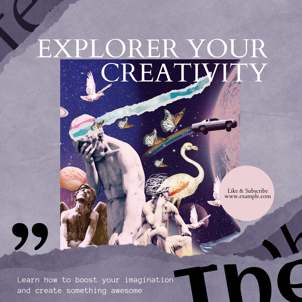 Explore creativity Instagram post template, editable design