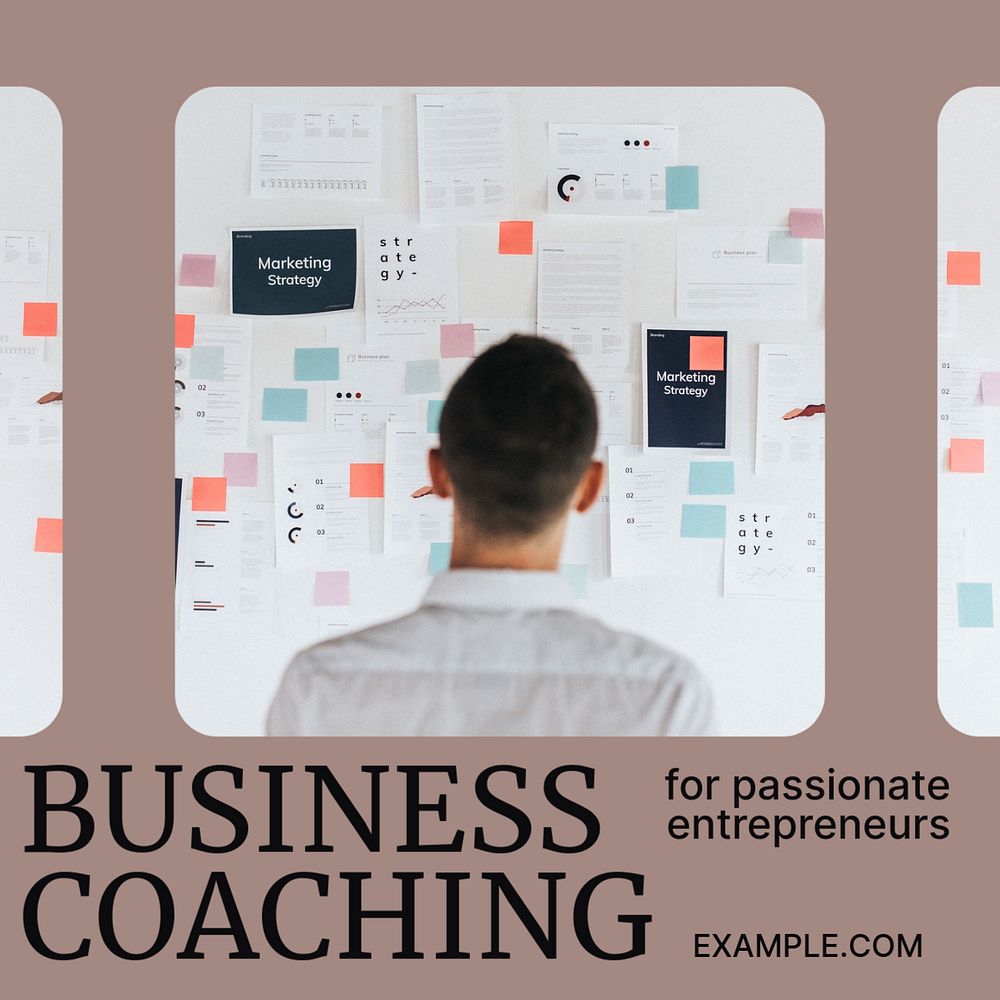 Business coaching Instagram post template, editable design