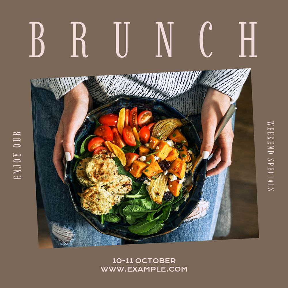 Brunch Instagram post template, editable design