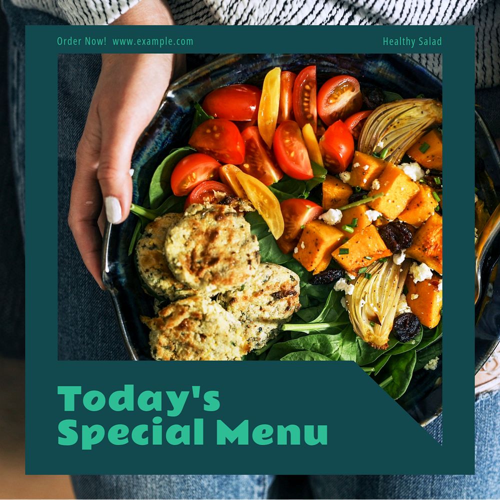 Special menu Instagram post template, editable design