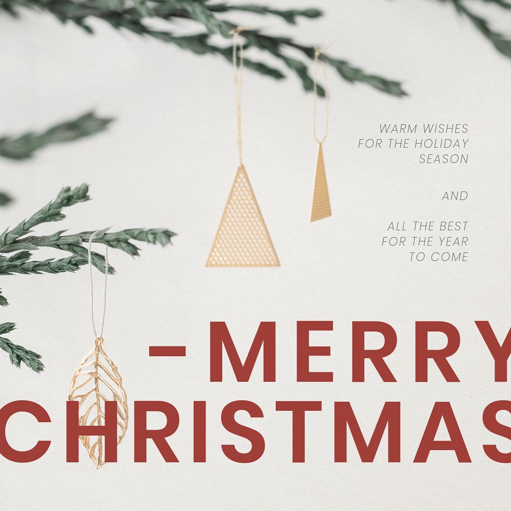 Merry Christmas Instagram post template, editable design