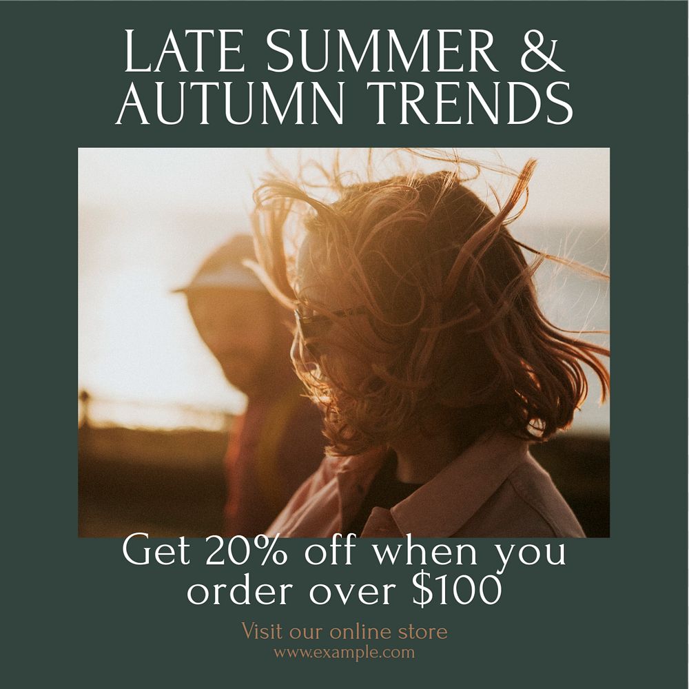 Autumn trends Instagram post template, editable design