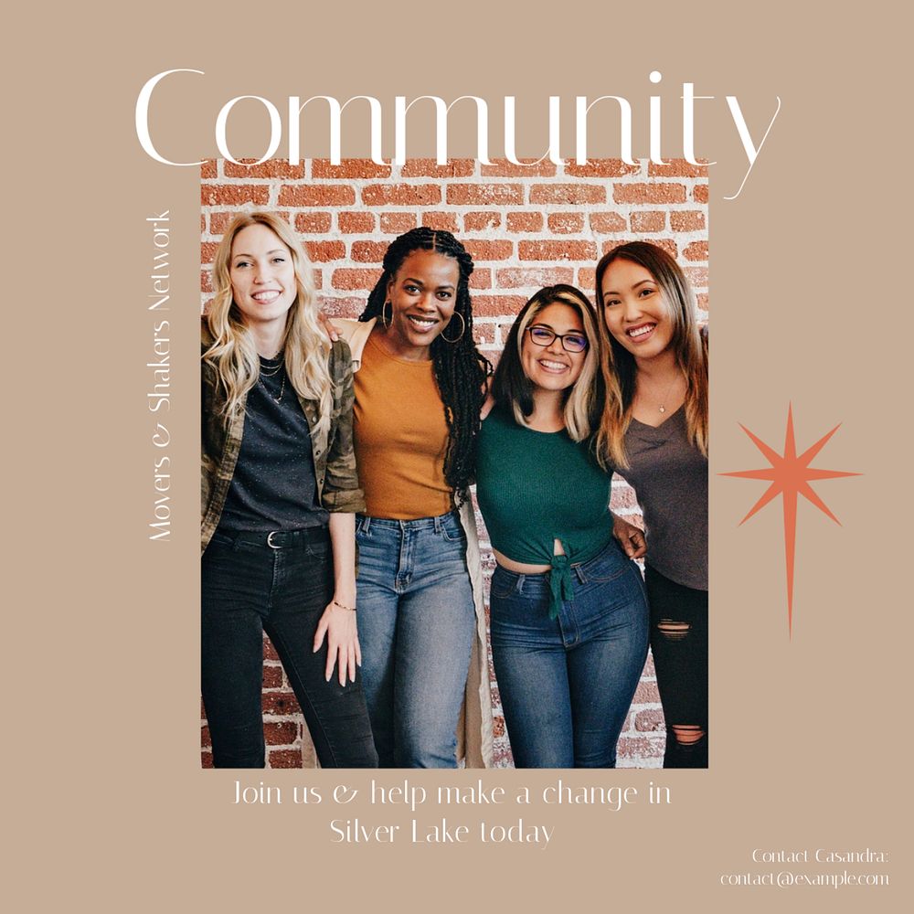 Community council Instagram post template, editable design