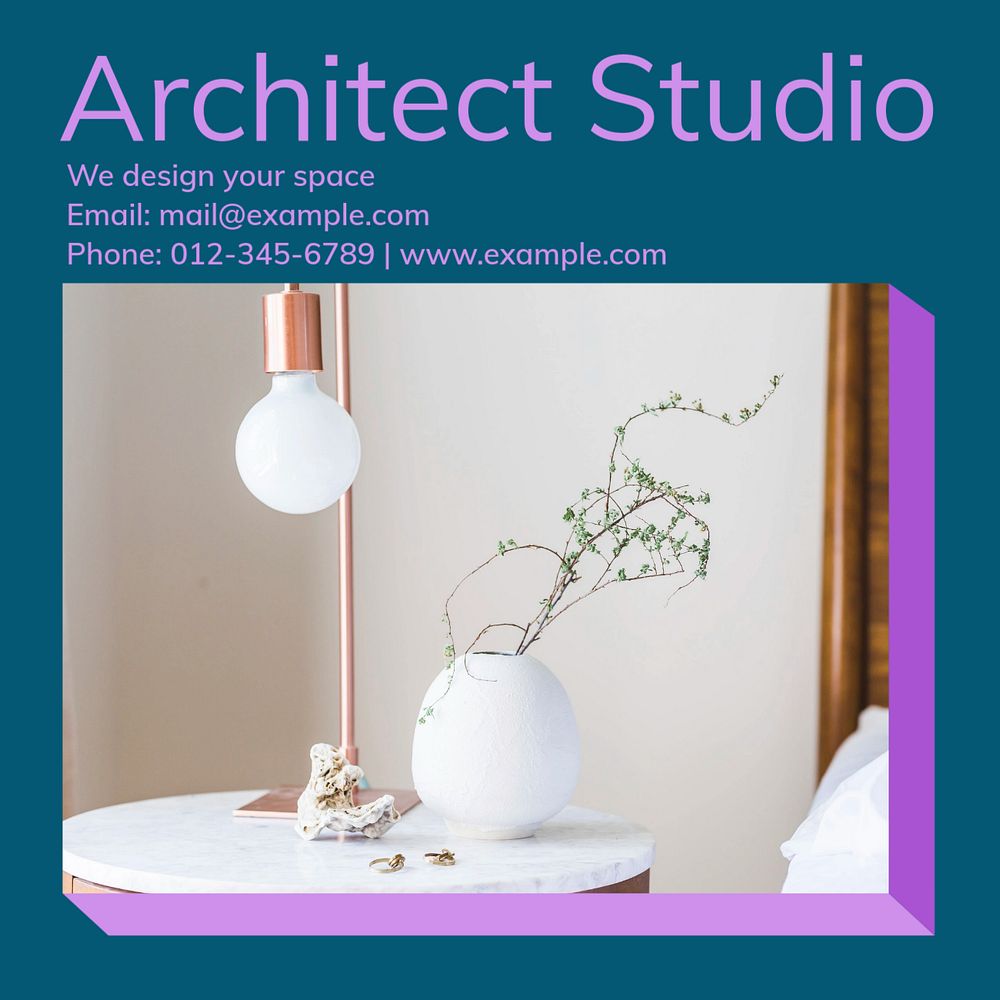 Architect studio Instagram post template, editable design