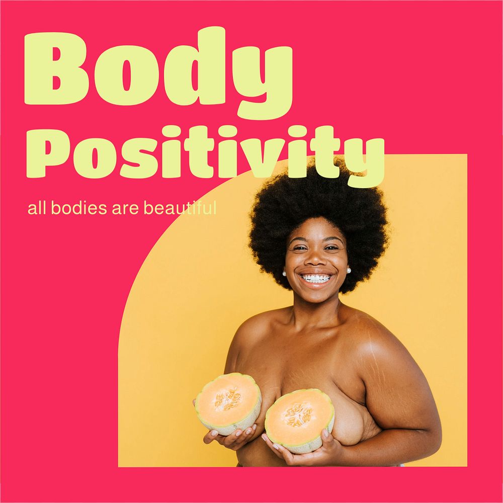 Body positivity Instagram post template, editable design