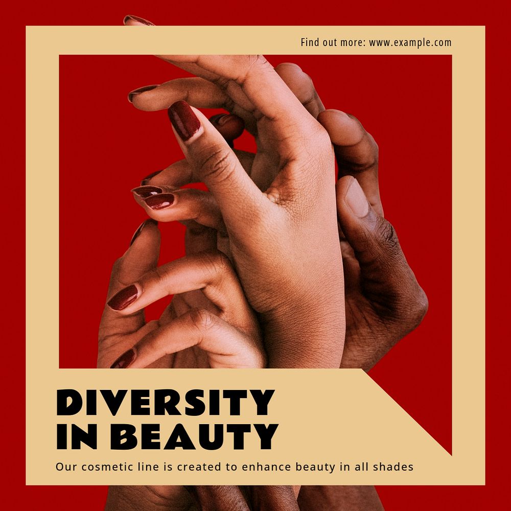 Diverse in beauty Instagram post template, editable design