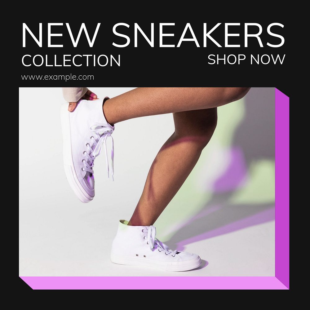 New sneakers collection Instagram post template, editable design