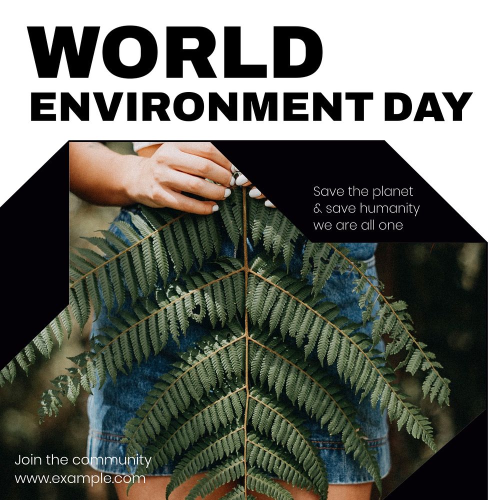 World environment day Instagram post template, editable design