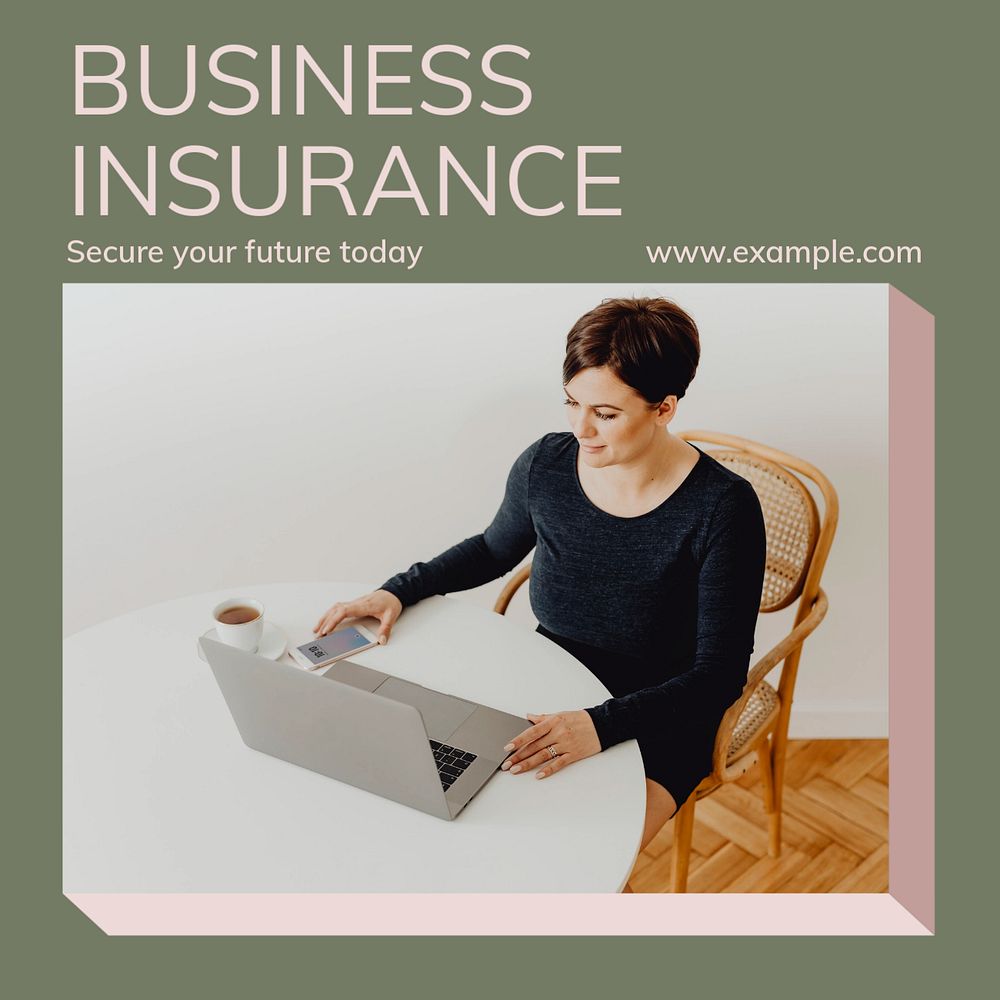 Business insurance Instagram post template, editable design