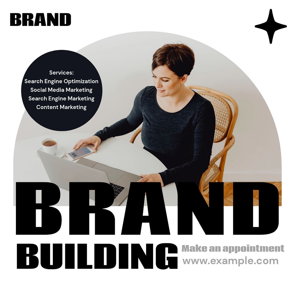 Brand building services Instagram post template, editable design