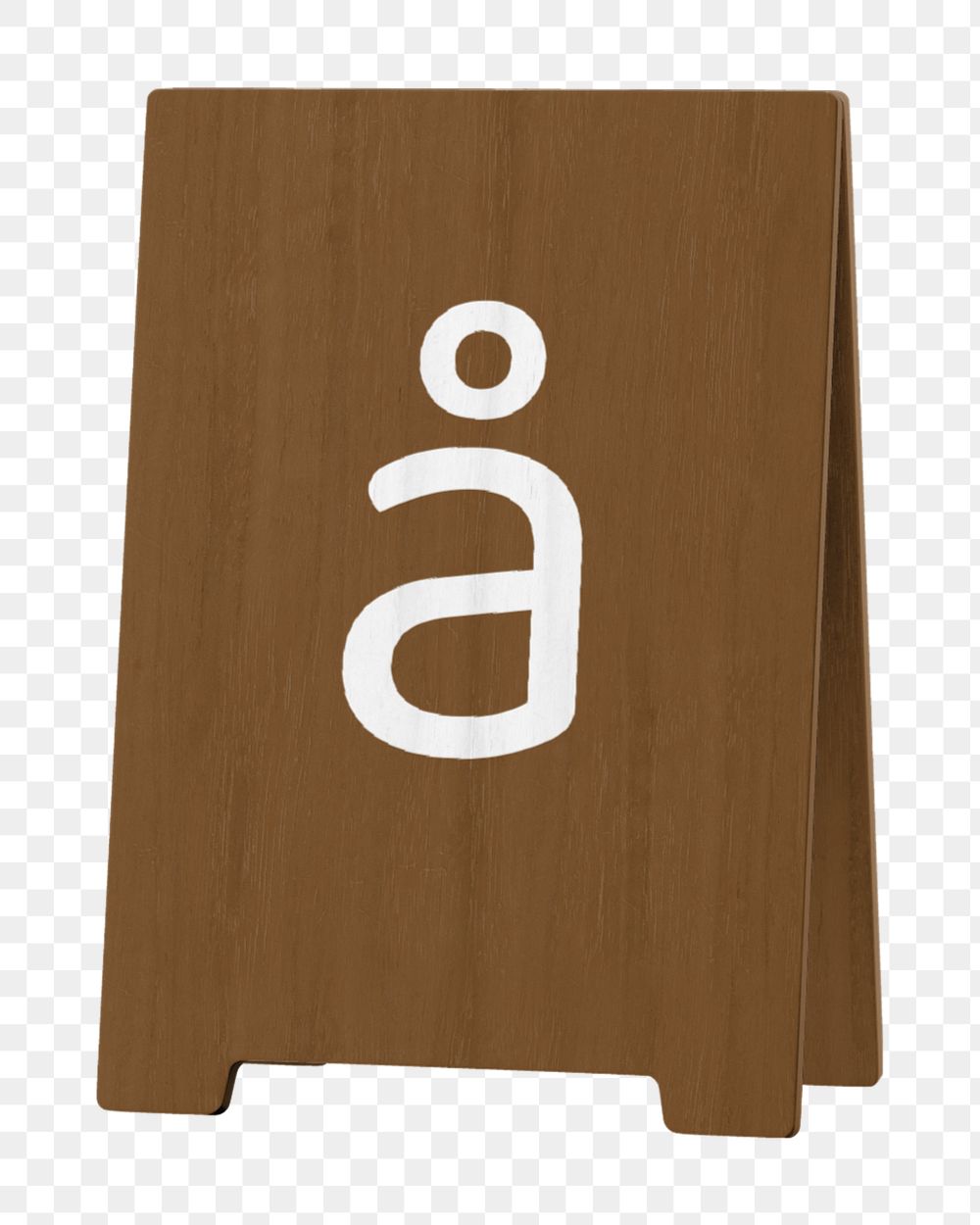 Wooden a-frame sign mockup element, foldable design