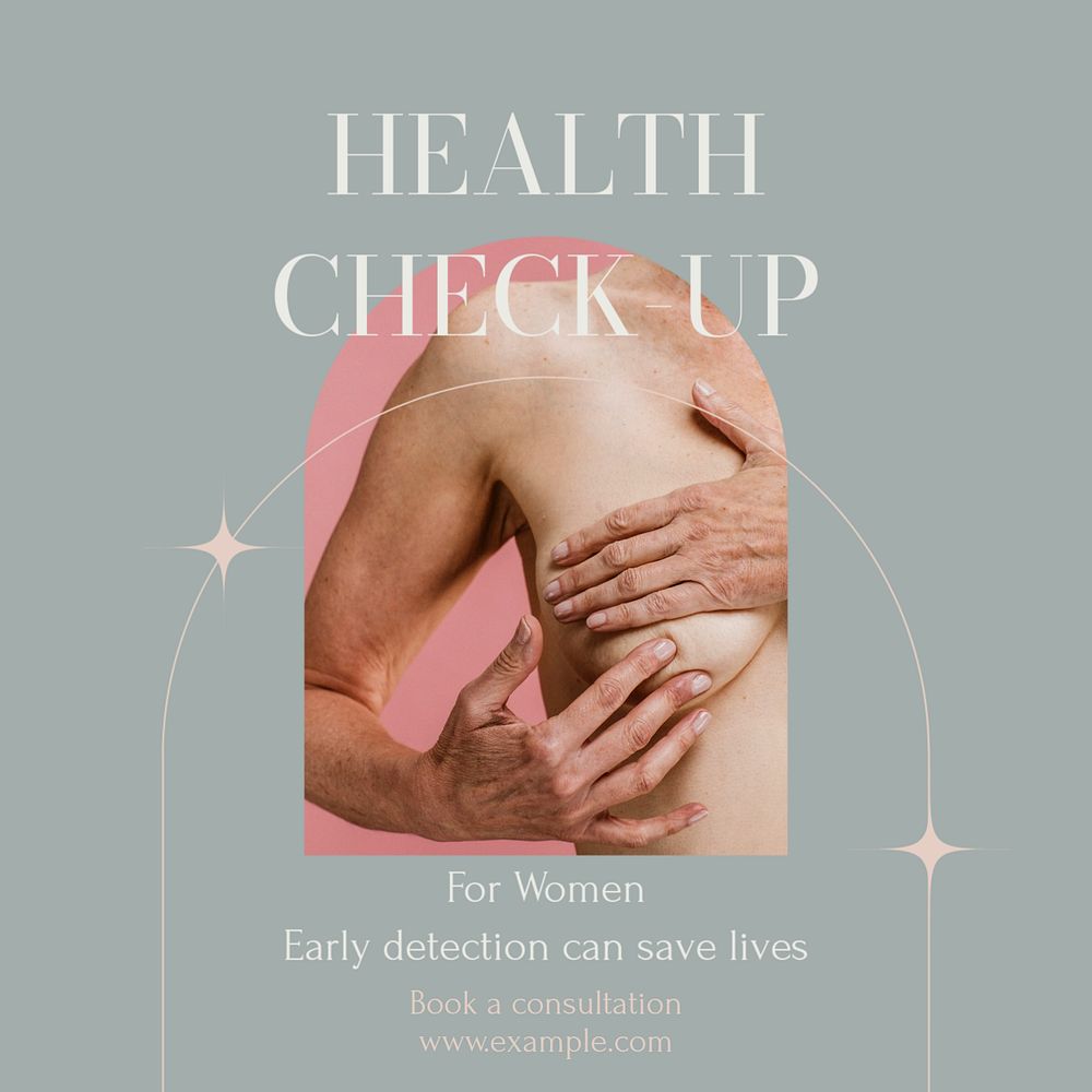 Health check-up Instagram post template, editable design