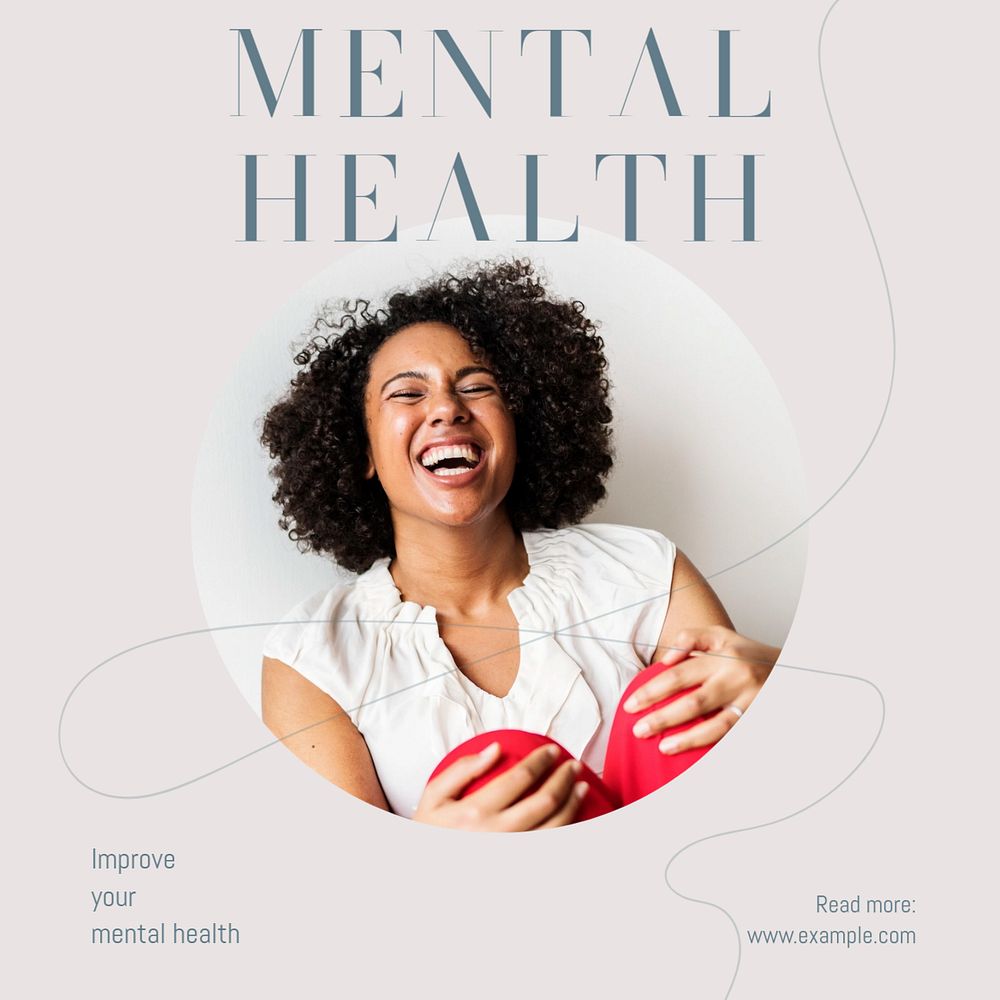 Mental health Instagram post template, editable design