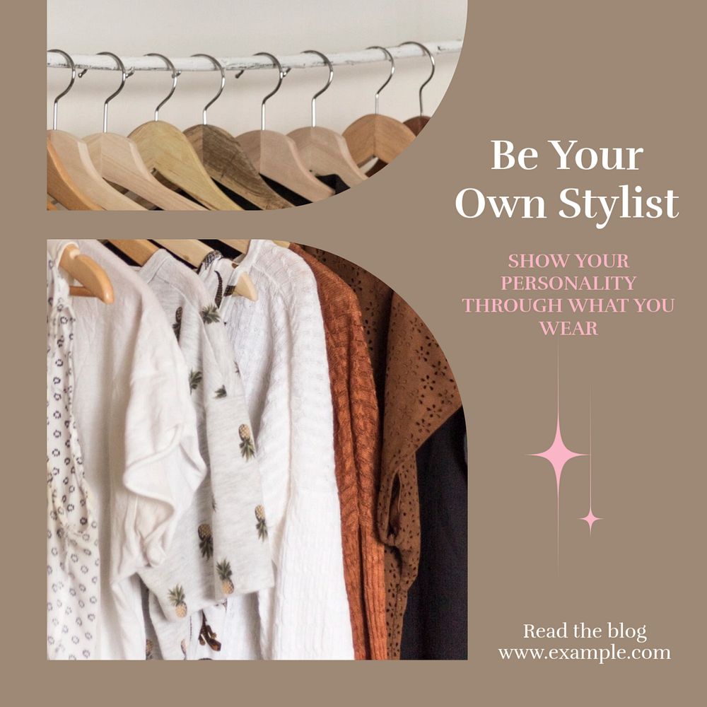 Be your own stylist Instagram post template, editable design