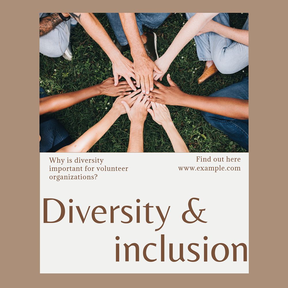 Diversity & inclusion Instagram post template, editable design