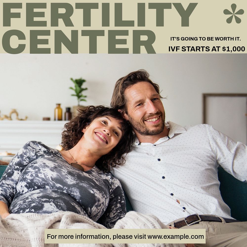 Fertility center Instagram post template, editable design