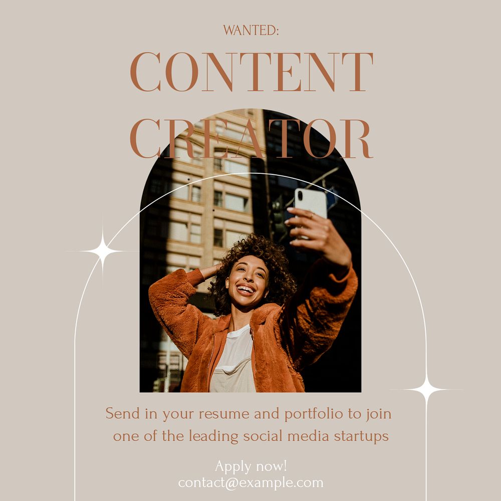 Content creator Instagram post template, editable design