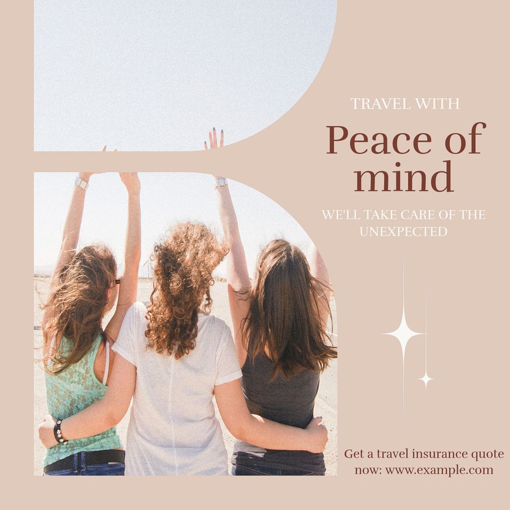 Peace of mind Instagram post template, editable design