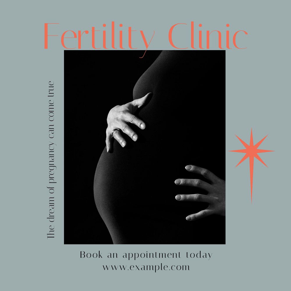 Fertility clinic Instagram post template, editable design