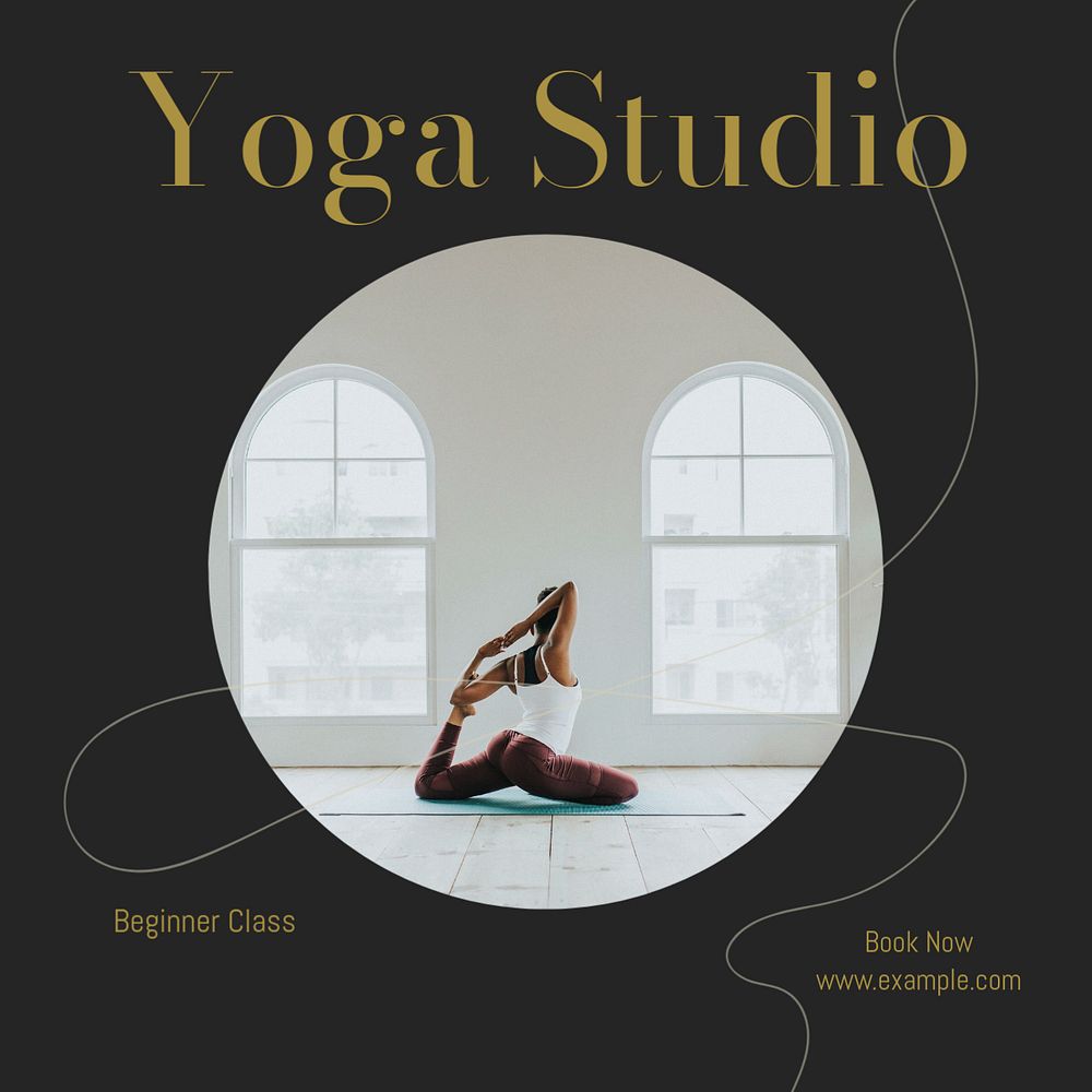 Yoga class advertisement Instagram post template, editable design