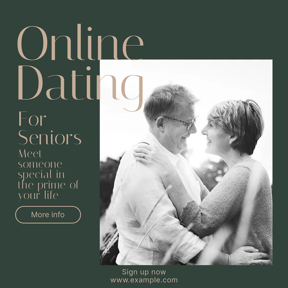 Senior online dating Instagram post template, editable design