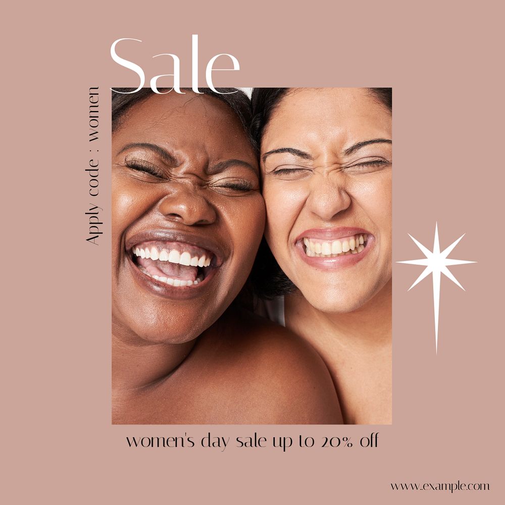 Women's day sale Instagram post template, editable design