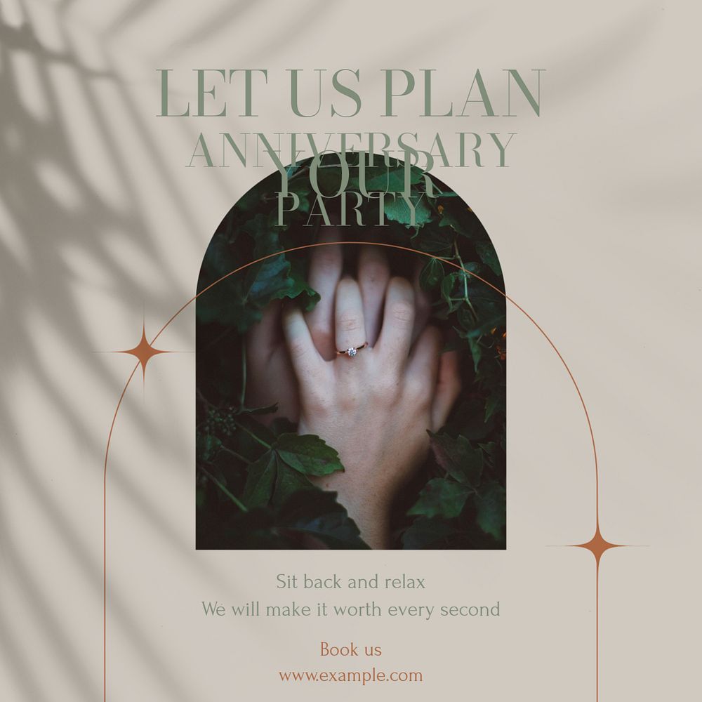 Anniversary Party Planner Instagram Post | Premium Editable Template ...