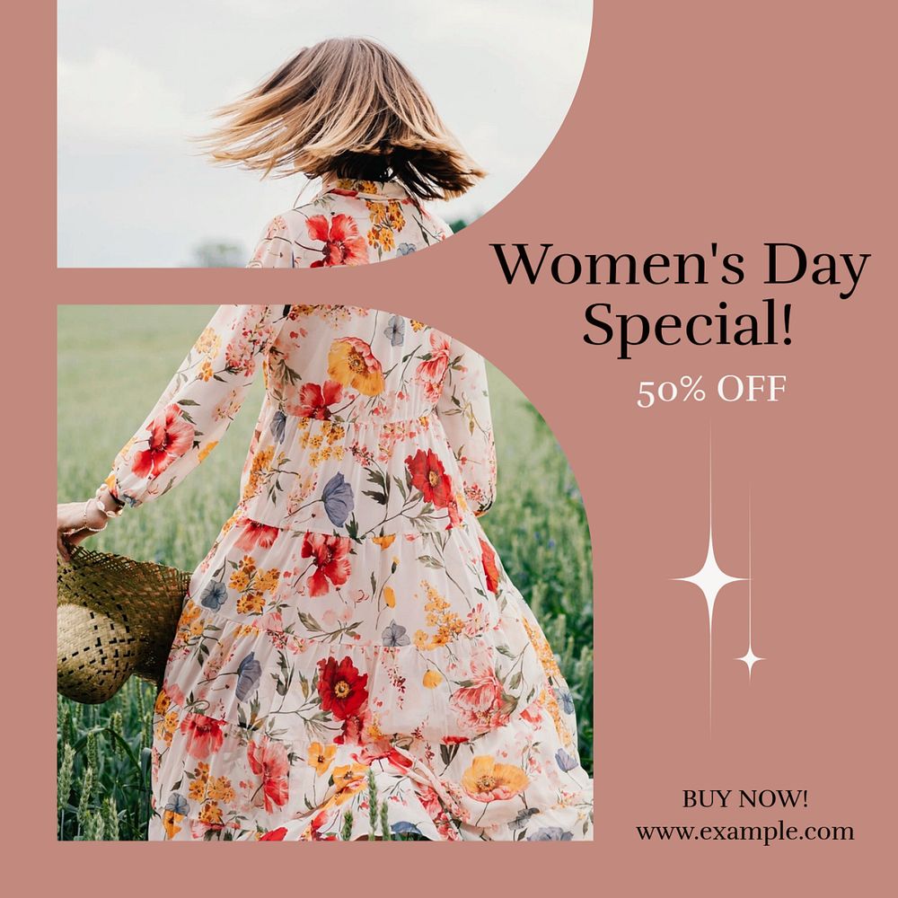 Women's day deals Instagram post template, editable design