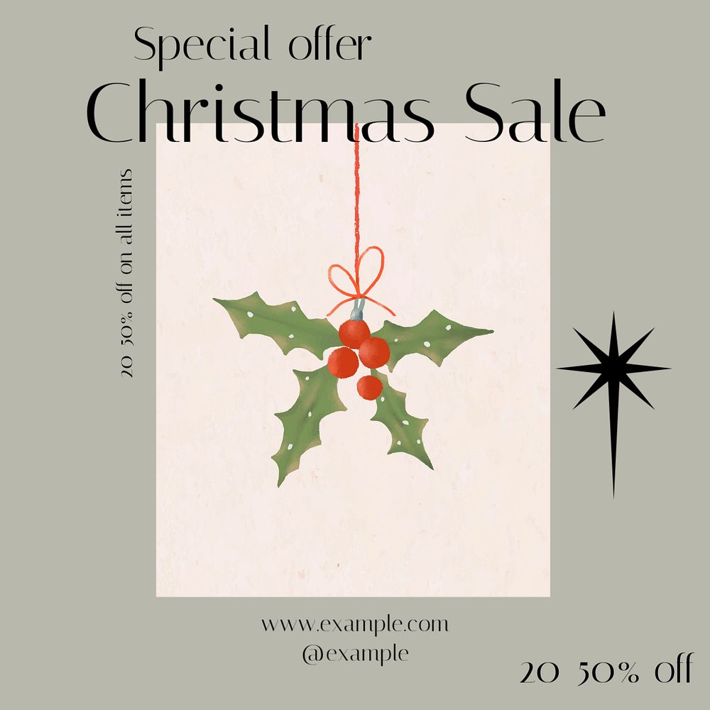 Christmas sale Instagram post template, editable design