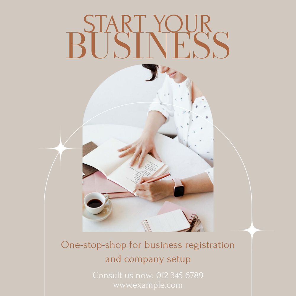 Business service Instagram post template, editable design