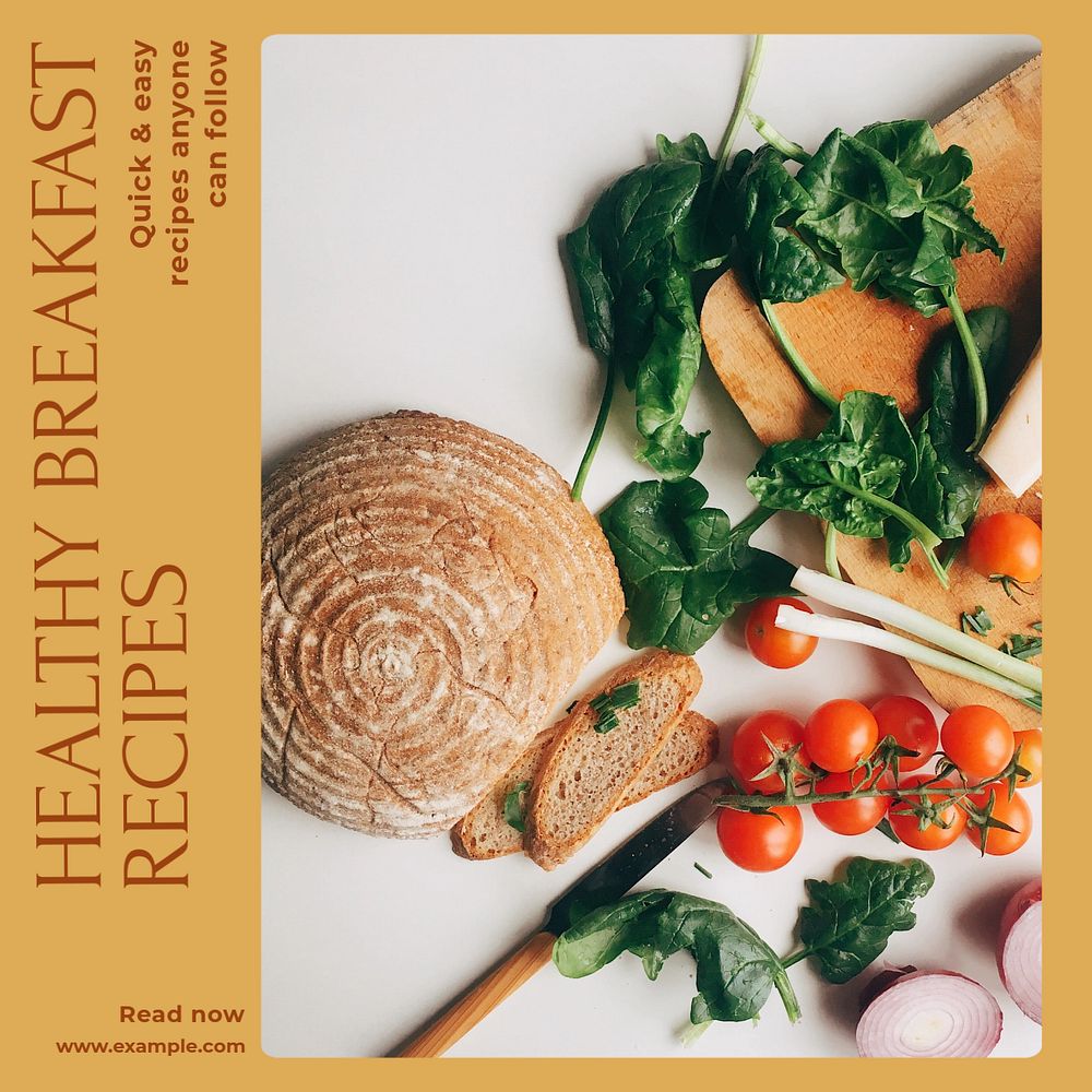 Healthy breakfast Instagram post template, editable design