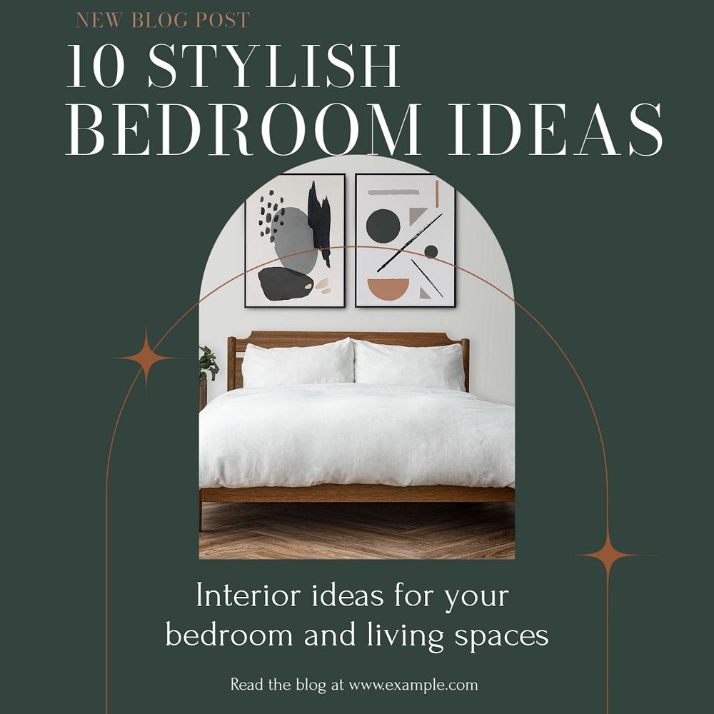 Bedroom ideas Instagram post template, editable design