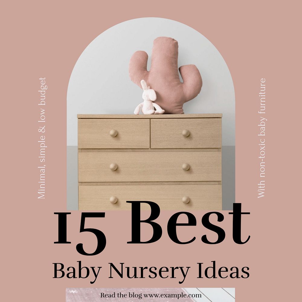 Baby nursery Instagram post template, editable design