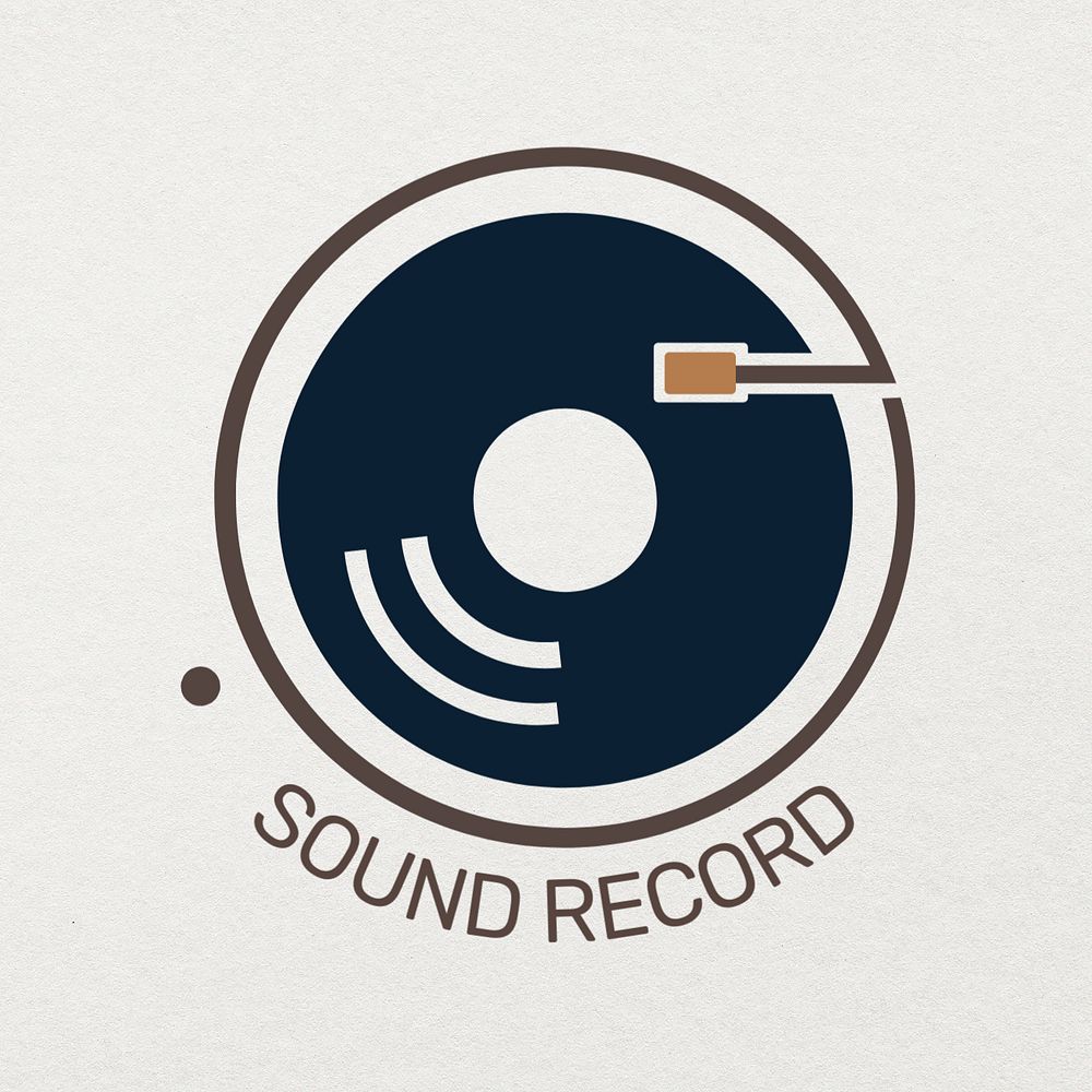 Vinyl record logo editable design