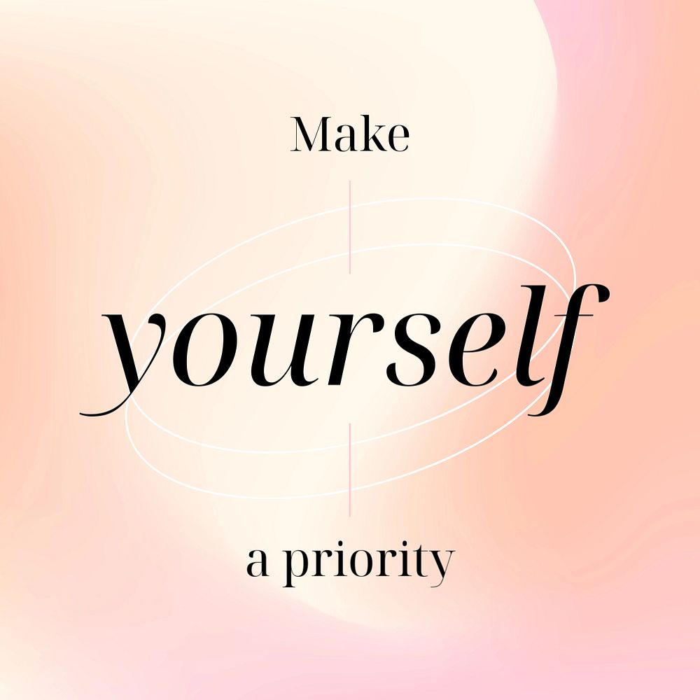 Wellness Instagram post template, editable self love design 