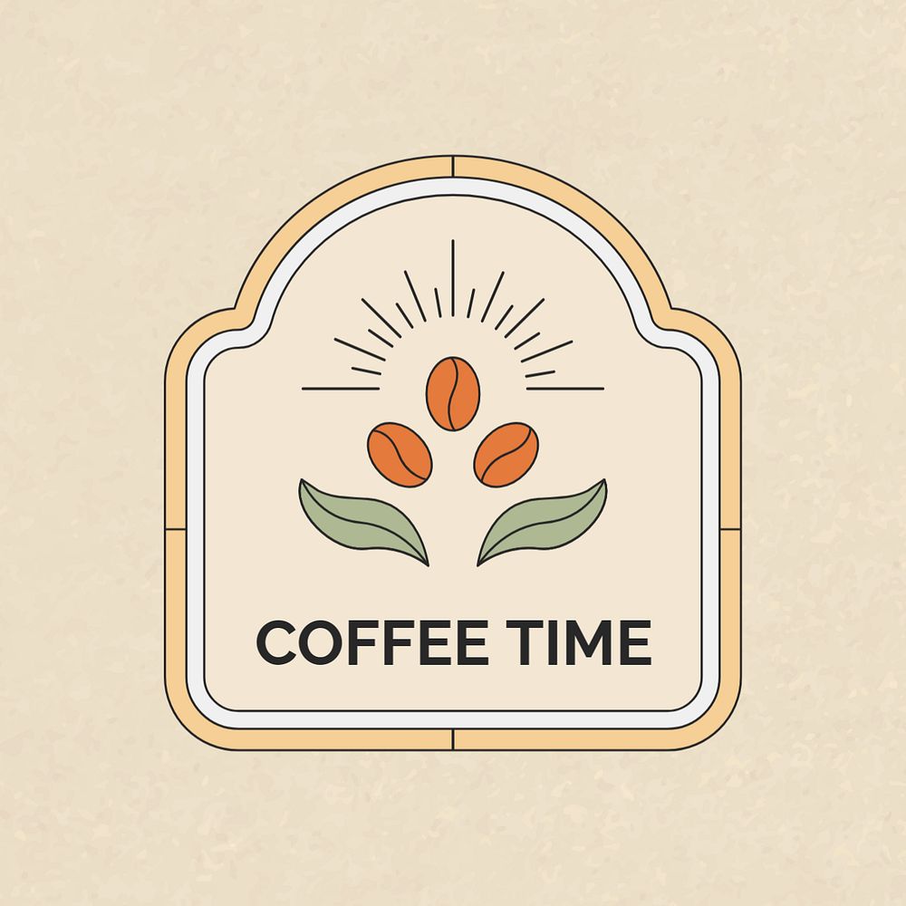 Coffee shop editable logo template, minimal line art