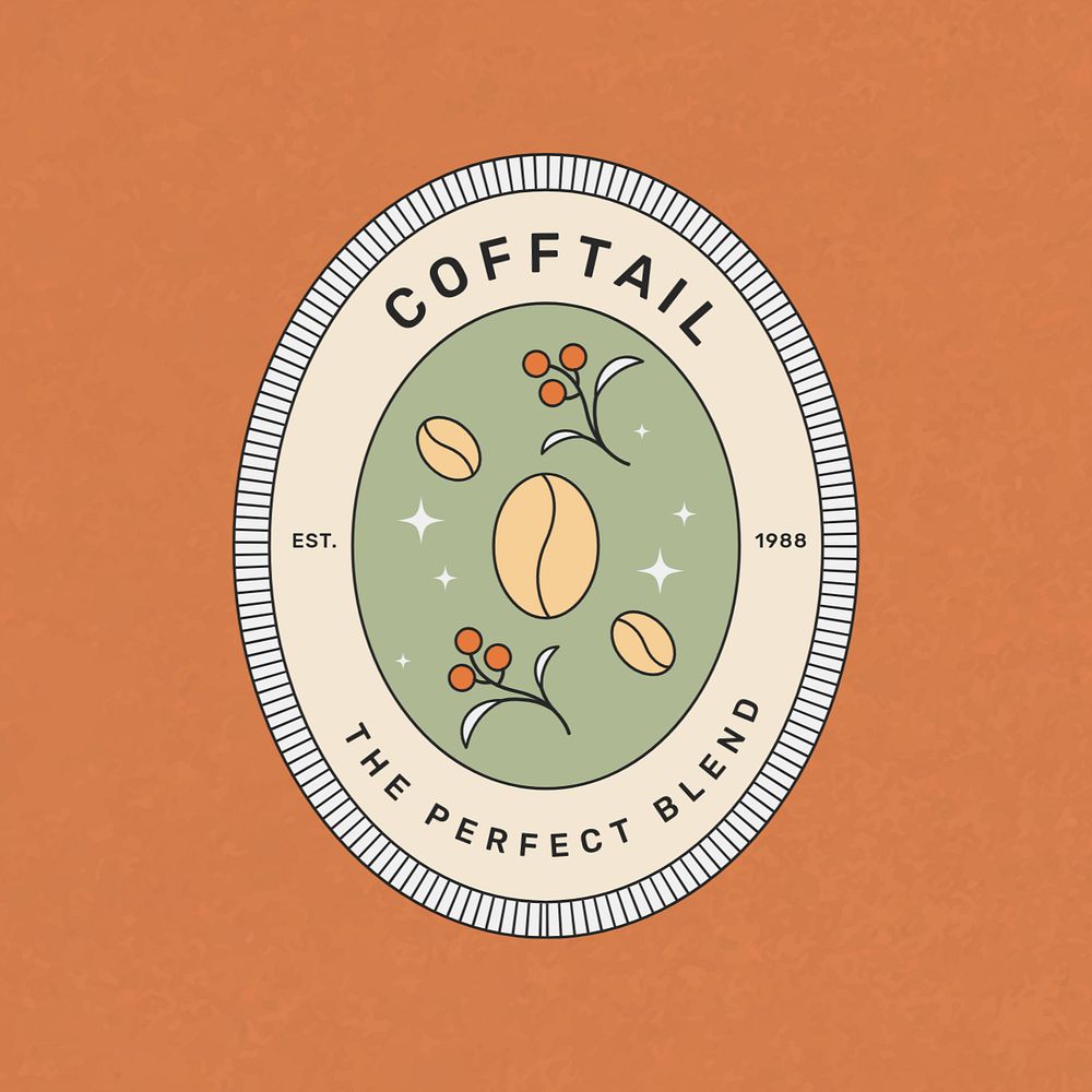 Coffee house editable logo template, minimal line art