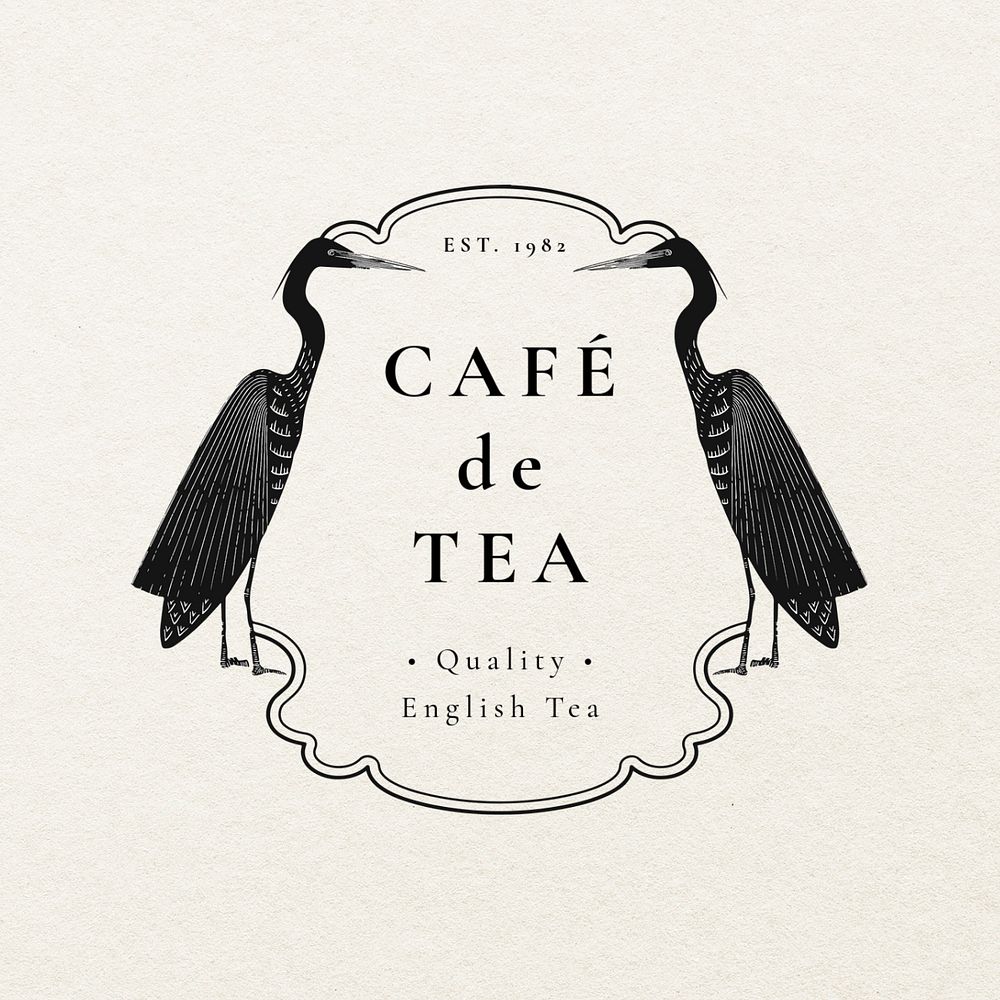 Tea shop editable logo template