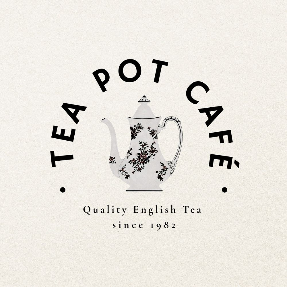 Tea cafe editable logo template