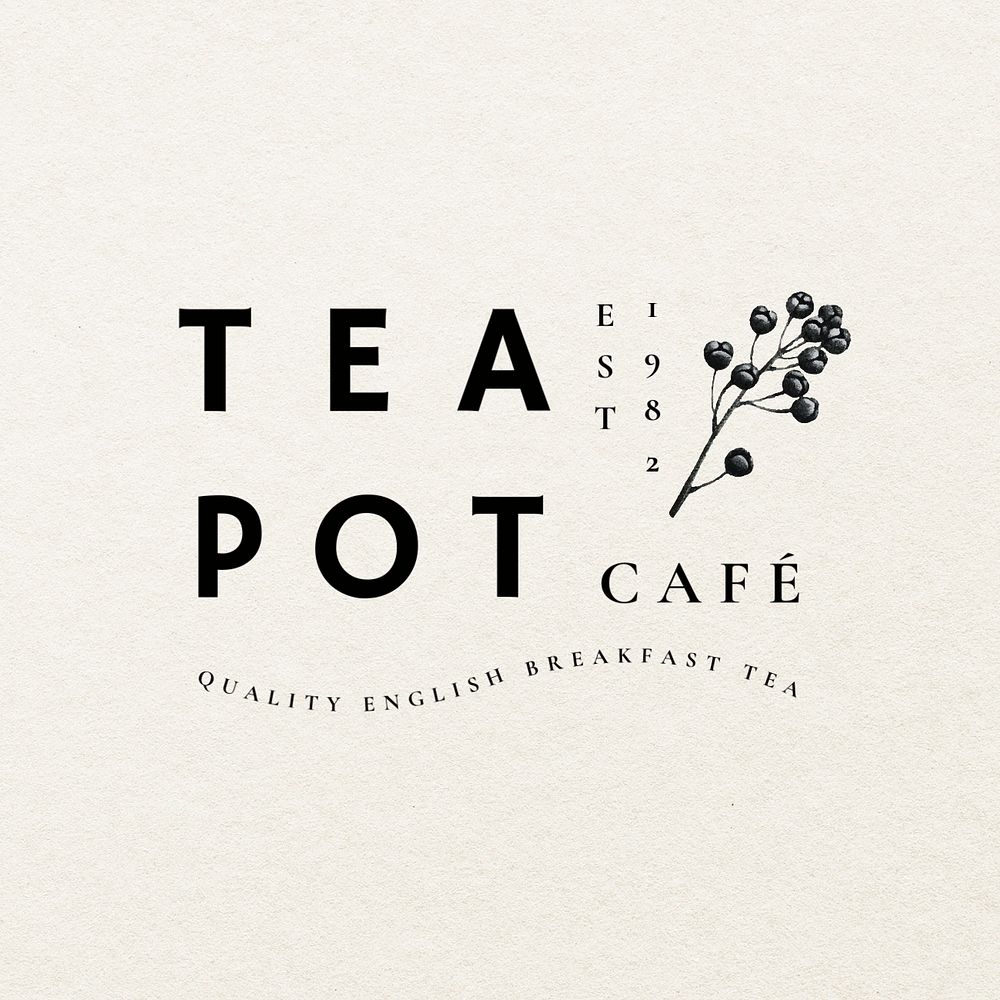 Tea cafe editable logo template