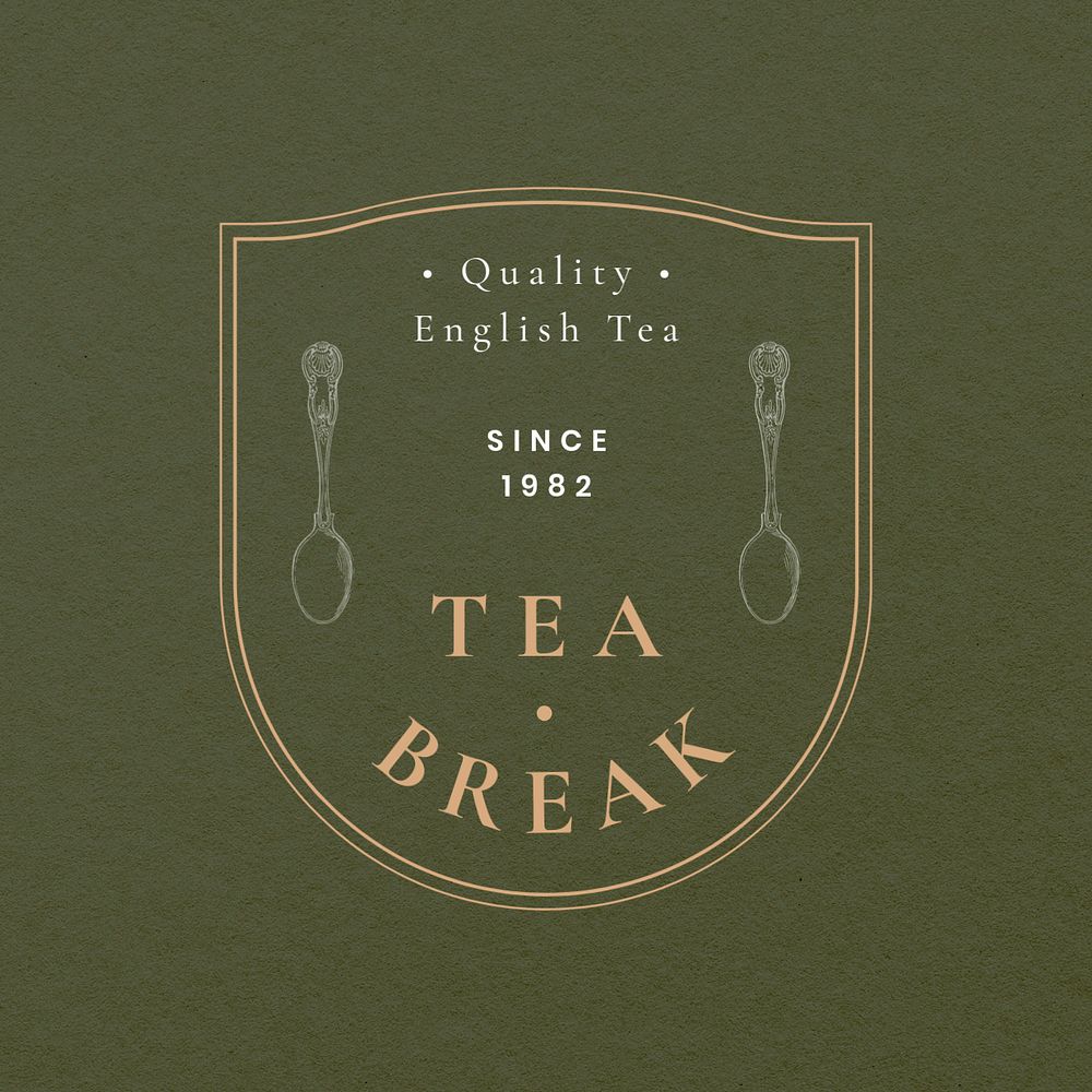 Tea shop editable logo template