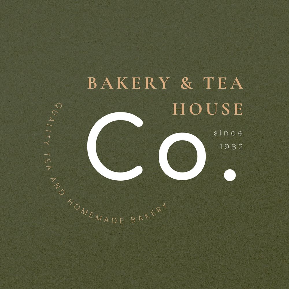 Bakery & cafe editable logo template