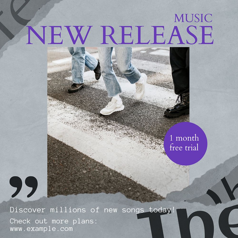 Music release Instagram ad template, editable text