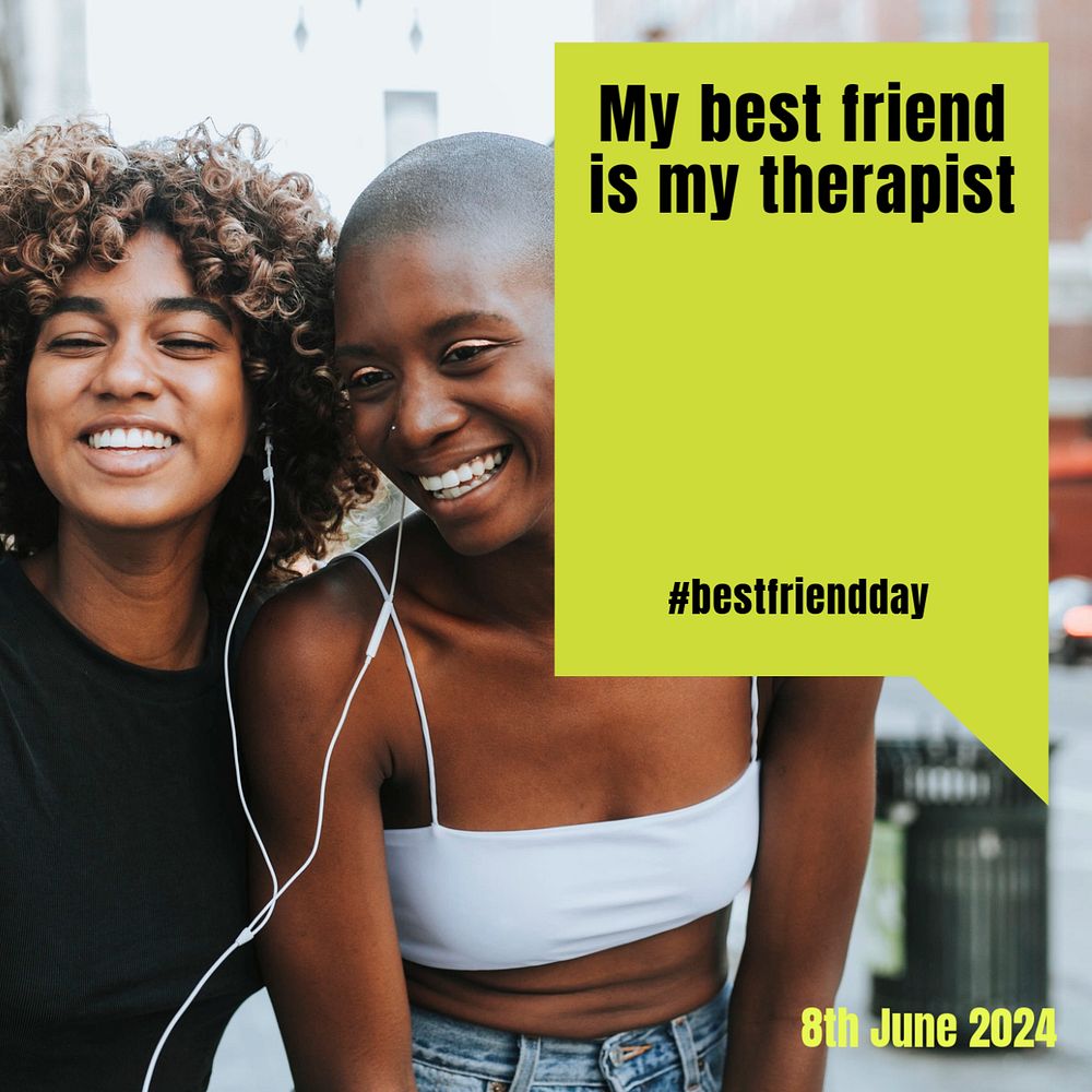 Best friend Instagram ad template, editable text