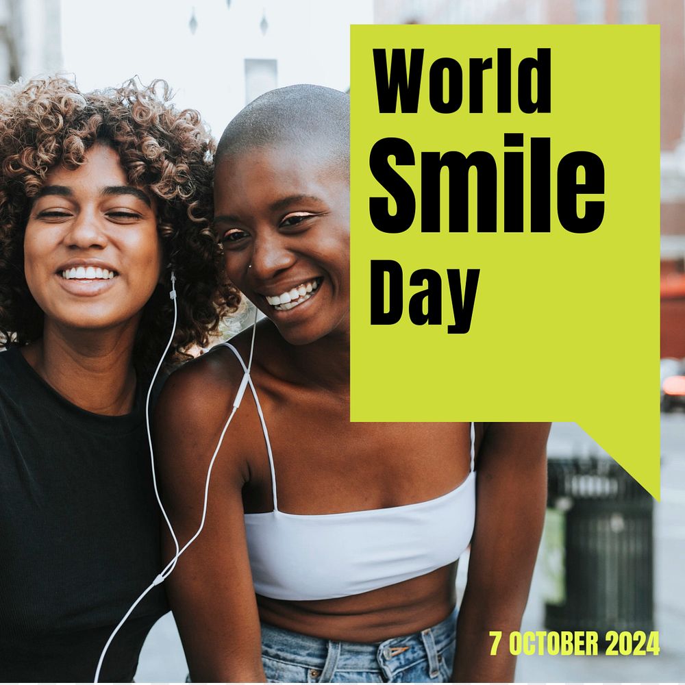 World smile day Instagram ad template, editable text