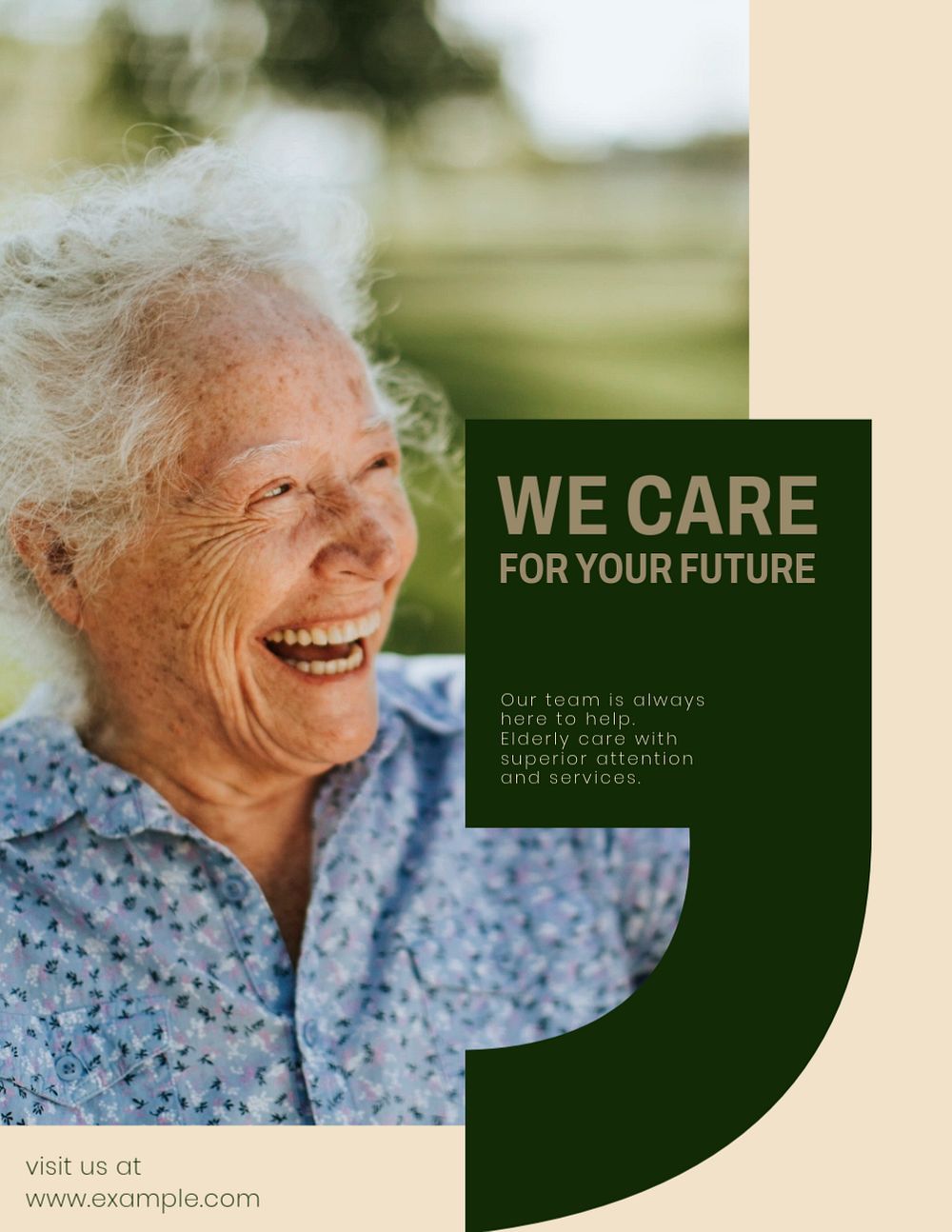 Elderly care  flyer, editable template